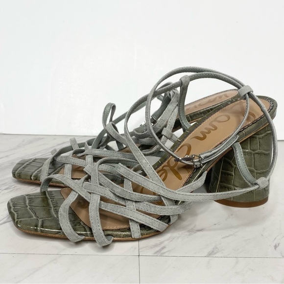 Sam Edelman Daffodil Strappy Snakeskin Heeled Sandal 9 1/2 M - Picture 1 of 13
